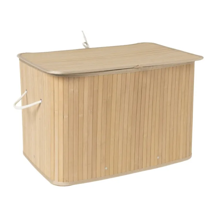 Xenos Wasmand bamboe 90 liter - naturel - 60x40x40 cm- Wasmanden