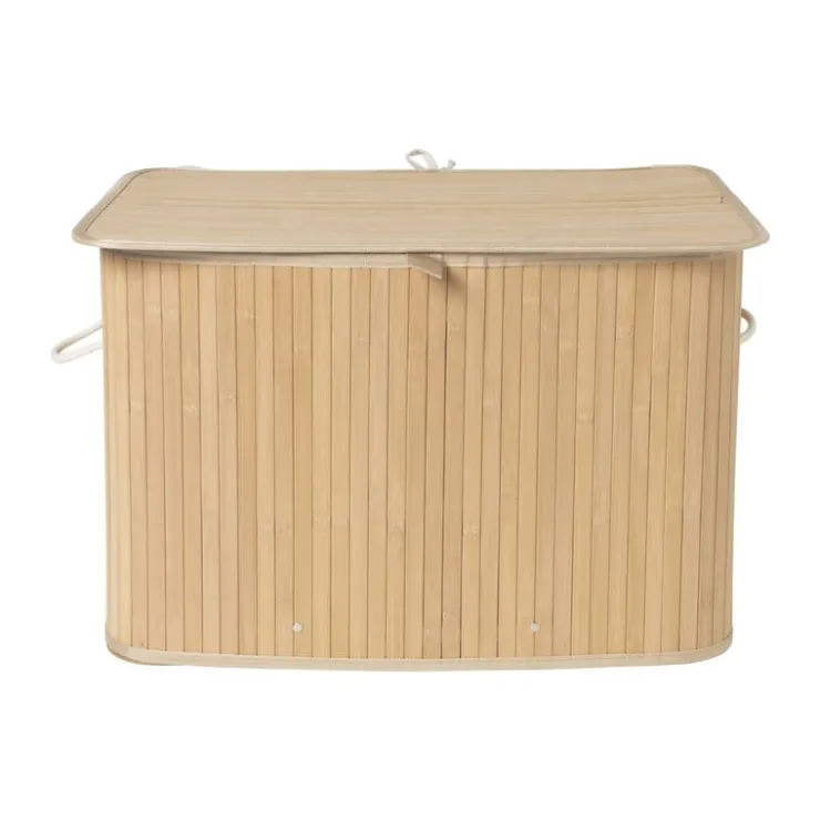 Xenos Wasmand bamboe 90 liter - naturel - 60x40x40 cm- Wasmanden