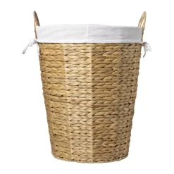 Xenos Wasmand Saar 50 liter - bruin/wit - ø42x50 cm- Wasmanden