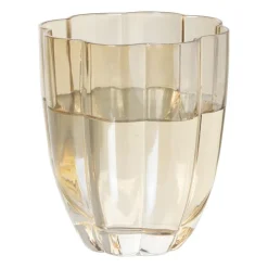 Xenos Waterglas geschulpt - goudkleurig - 250 ml- Waterglazen