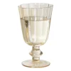 Xenos Waterglas op stam geschulpt - goudkleurig - 250 ml- Waterglazen