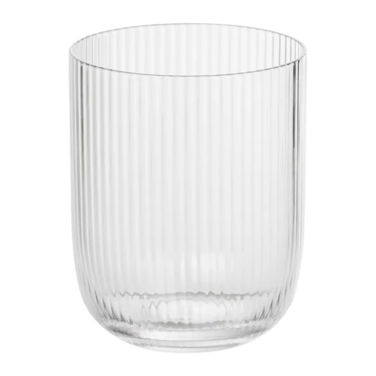 Xenos Waterglas ribbel - glas - 300 ml- Waterglazen