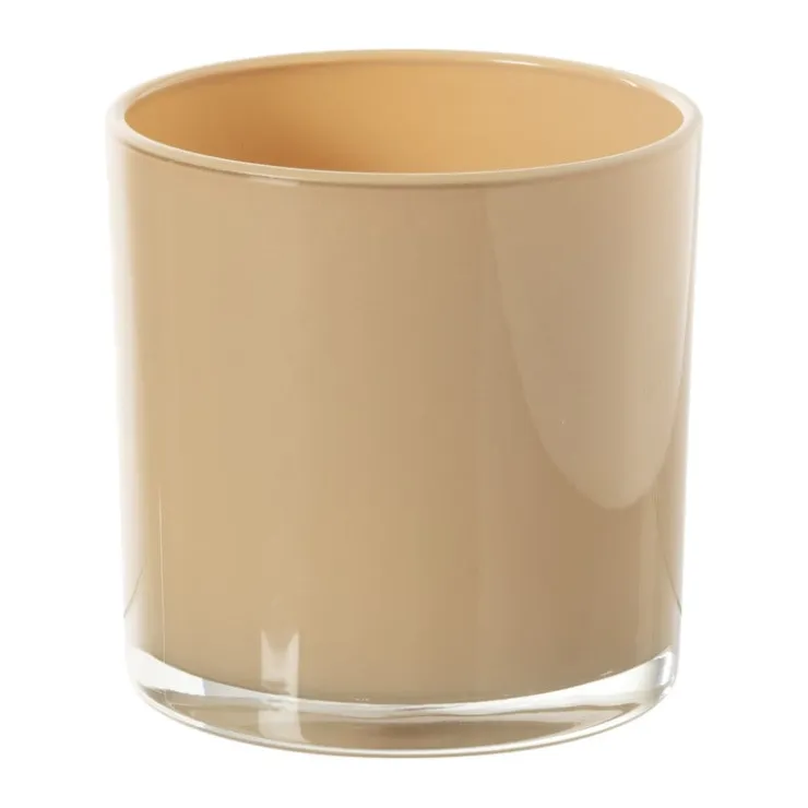 Xenos Waxinelichthouder - beige - ø10x10 cm- Waxinelichthouders