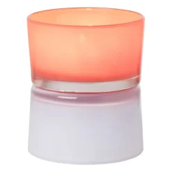 Xenos Waxinelichthouder dubbel - rood/lila - ø8.6x10.2 cm- Waxinelichthouders