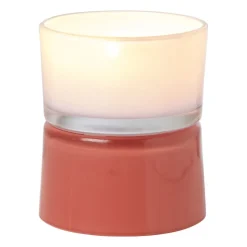 Xenos Waxinelichthouder dubbel - rood/lila - ø8.6x10.2 cm- Waxinelichthouders