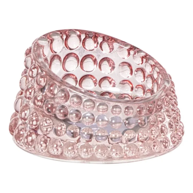 Xenos Waxinelichthouder open rond - roze - ø7.5x4.3 cm- Waxinelichthouders