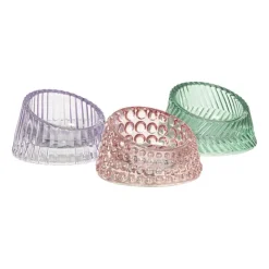 Xenos Waxinelichthouder open rond - roze - ø7.5x4.3 cm- Waxinelichthouders