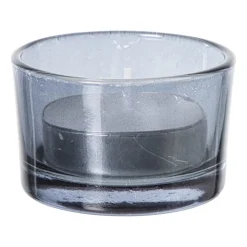 Xenos Waxinelichthouder smoked - zwart - ø5x3.2 cm- Waxinelichthouders