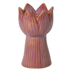 Xenos Waxinelichthouder tulp groot - roze - ø8x13.5 cm- Waxinelichthouders