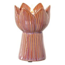 Xenos Waxinelichthouder tulp klein - roze - ø8x12 cm- Waxinelichthouders