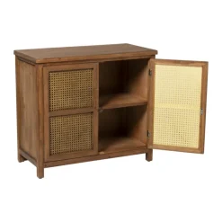 Xenos Webbing kast Bandung - bruin - 72x80.5x39 cm- Kast Met Deuren