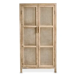Xenos Webbing kast Bandung hoog - naturel - 140x70x40 cm- Kast Met Deuren