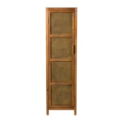 Xenos Webbing kast smal Bandung - bruin - 160.5x45x40.5 cm- Kast Met Deuren