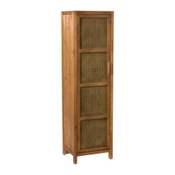 Xenos Webbing kast smal Bandung - bruin - 160.5x45x40.5 cm- Kast Met Deuren