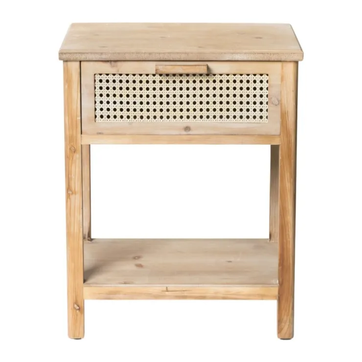 Xenos Webbing nachtkastje Bandung - naturel - 48x36x60.5 cm- Nachtkastjes|Ladekasten