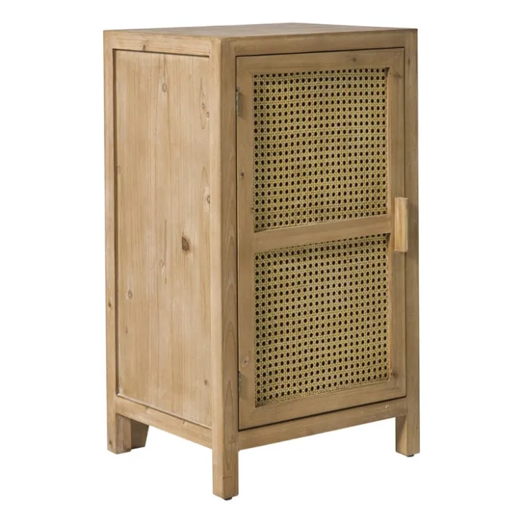Xenos Webbing nachtkastje Bandung - naturel - 80.5x45x40.5 cm- Nachtkastjes