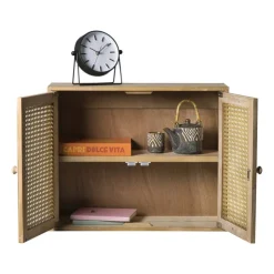 Xenos Webbing wandkast Bandung - naturel - 48.5x60x22 cm- Wandkasten|Wandkasten