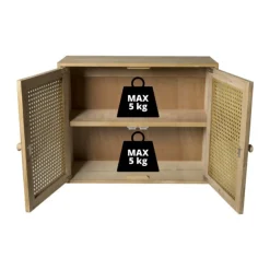 Xenos Webbing wandkast Bandung - naturel - 48.5x60x22 cm- Wandkasten|Wandkasten