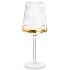 Xenos Wijnglas ribbel groot - glas - 400 ml- Wijnglazen