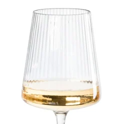 Xenos Wijnglas ribbel groot - glas - 400 ml- Wijnglazen
