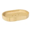 Xenos Zeepbakje bamboe - naturel - 2x9x13.5 cm- Badkamer Accessoires|Zeepbakjes