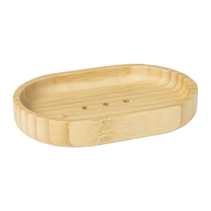 Xenos Zeepbakje bamboe - naturel - 2x9x13.5 cm- Badkamer Accessoires|Zeepbakjes