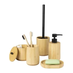 Xenos Zeepbakje bamboe - naturel - 2x9x13.5 cm- Badkamer Accessoires|Zeepbakjes
