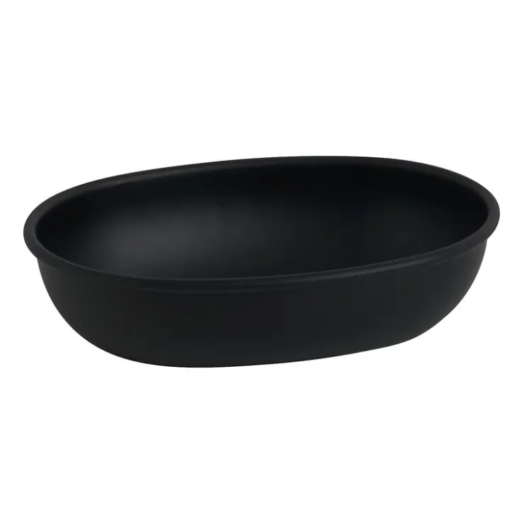 Xenos Zeepbakje metaal - zwart - 14 cm- Zeepbakjes