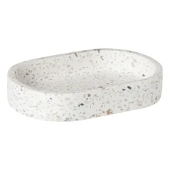 Xenos Zeepbakje Terrazzo - wit - 2x13x9 cm- Zeepbakjes