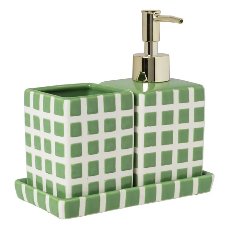 Xenos Zeeppompje blokjes - groen/wit - 15.8x7x7 cm- Zeeppompjes|Kerstcadeaus