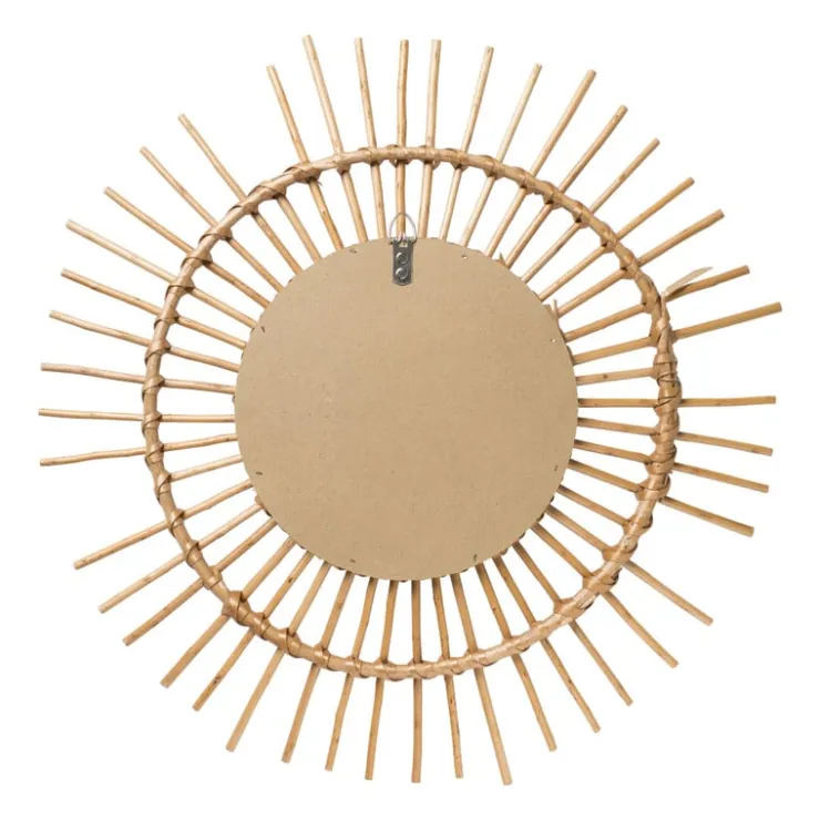 Xenos Zonnespiegel met rotan rand - ø55 cm- Wandspiegels