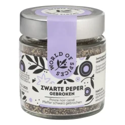 Xenos Zwarte peper gebroken - 75 gram- Kruiden En Specerijen